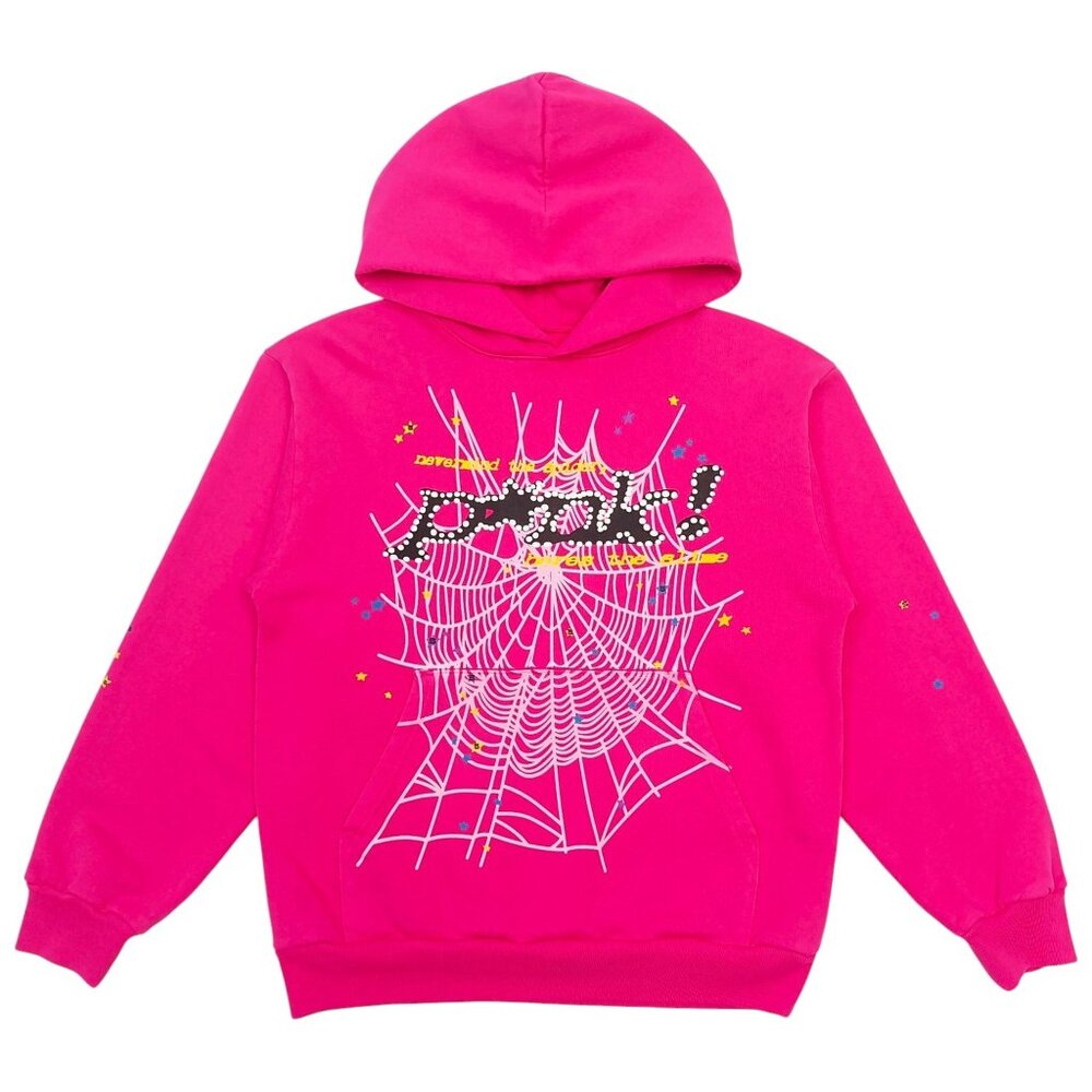 Sp5der P*NK Pullover Hoodie Pink Black | Spider Worldwide